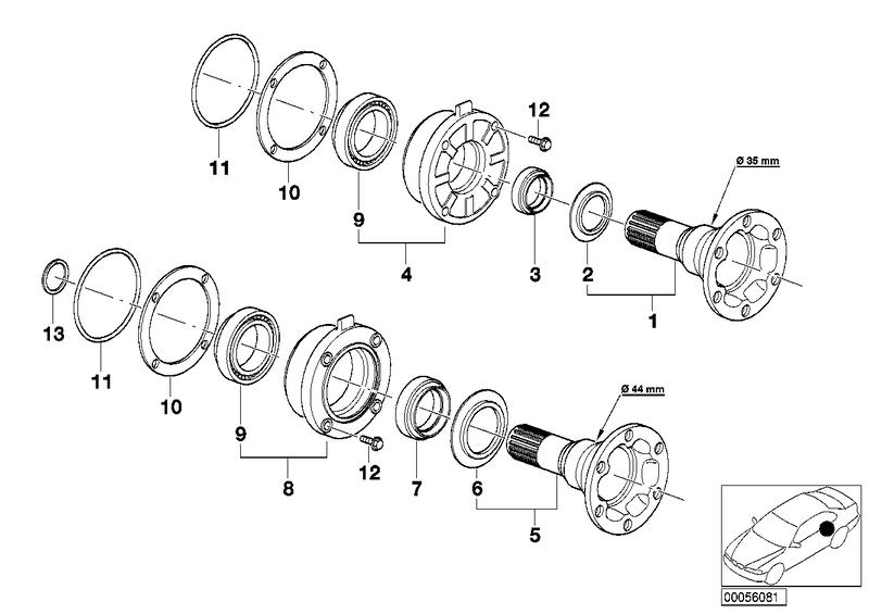 Aandrijflenslegering / keerring