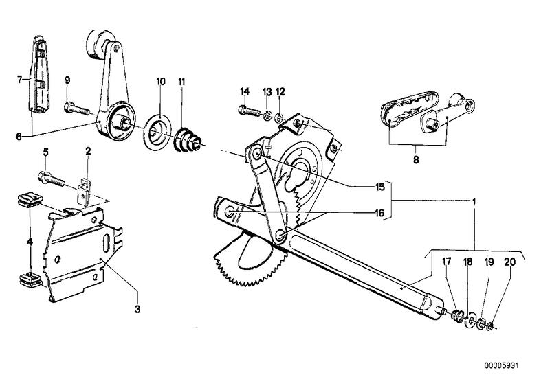 Deurvenstermechanisme achter