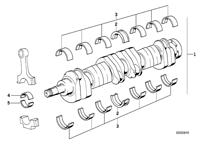 Krukas drijfwerk-krukas met lagerschalen