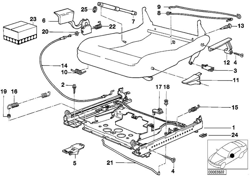 Zitting voor rail zitting mech.  / onderdel