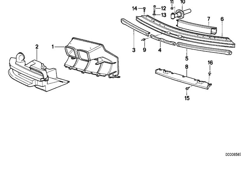 Draagbalk bumpers voor / luchtgeleidings