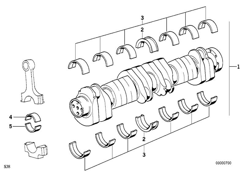 Krukas drijfwerk-krukas met lagerschalen