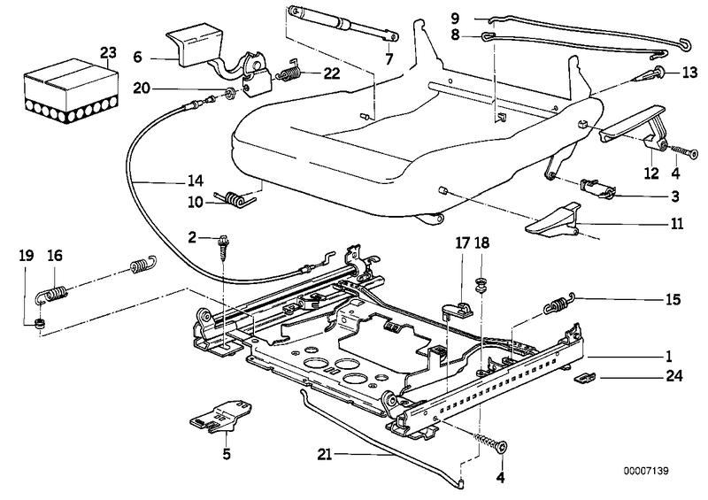 Zitting voor rail zitting mech.  / onderdel