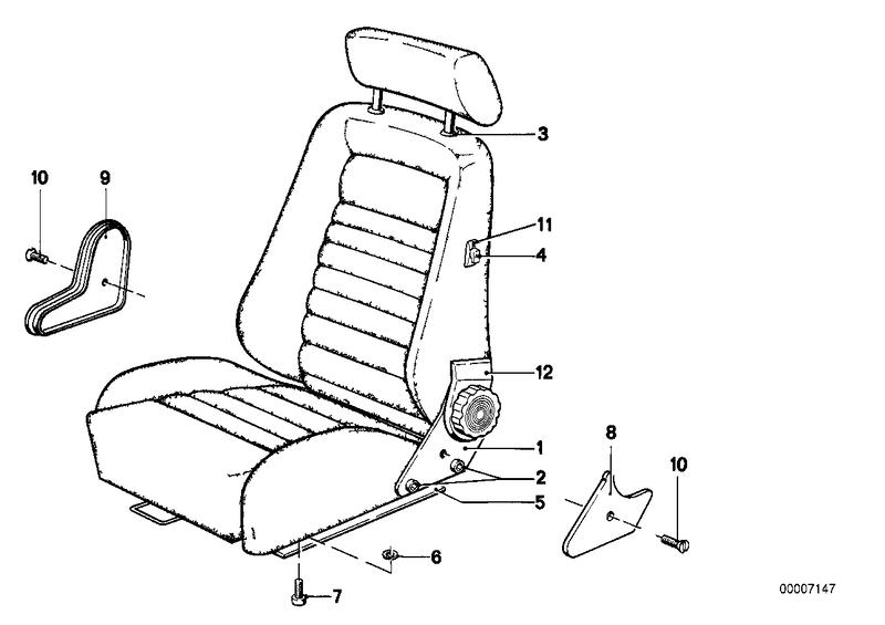 Recaro sportstoel-ligstoelappendages