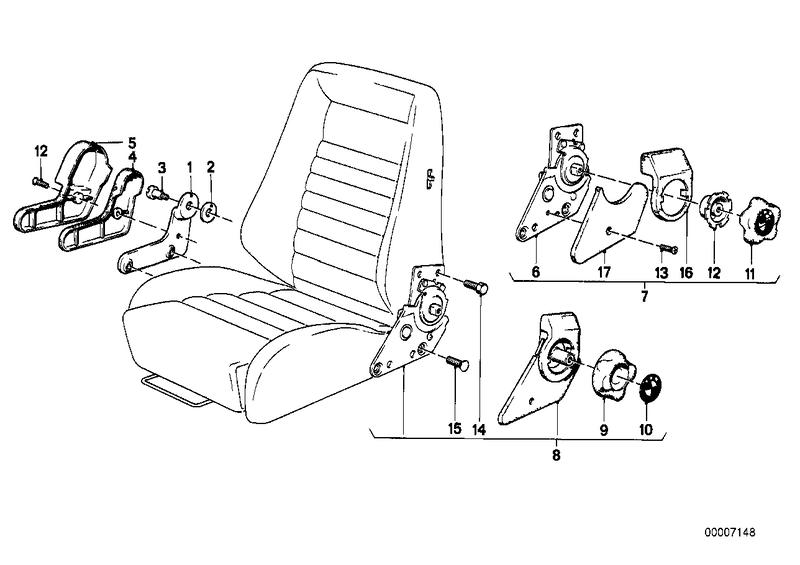 Recaro sportstoel-ligstoelappendages