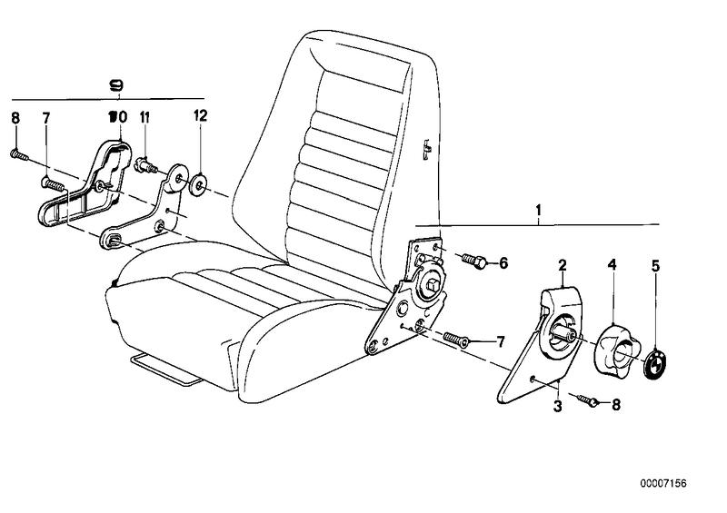 Recaro sportstoel-ligstoelappendages