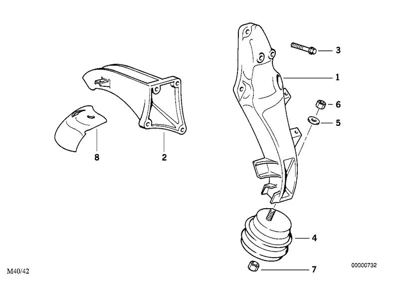 Motorophanging/motordemper