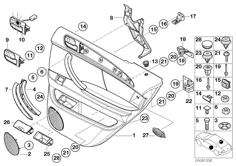 Portierbekleding achter / Zijdenairbag