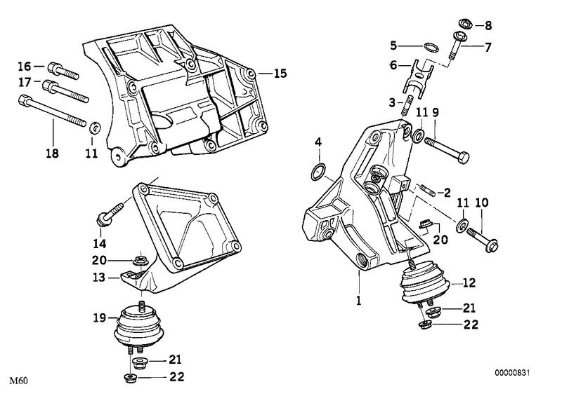 Motorophanging/motordemper