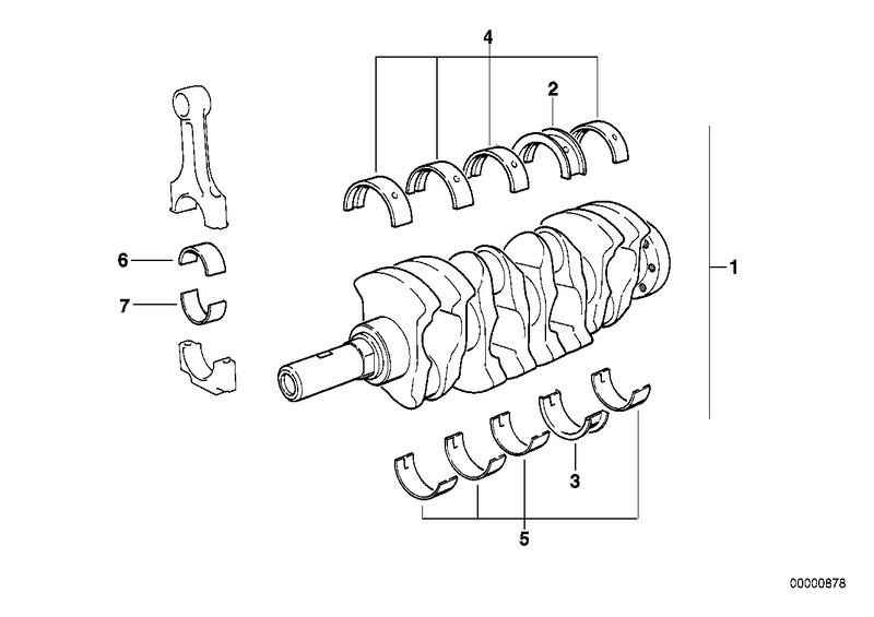 Krukas drijfwerk-krukas met lagerschalen