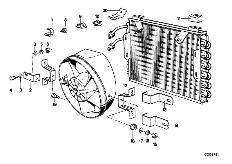 Aircondit. condensator en aanbouwdelen