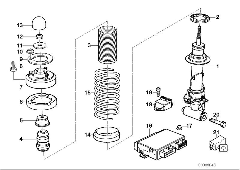 Veerelement achter EDC / niveauregulering