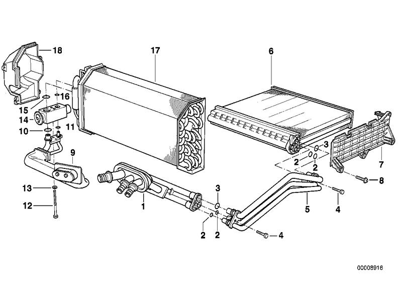 Verdamper/radiator, air-conditionering