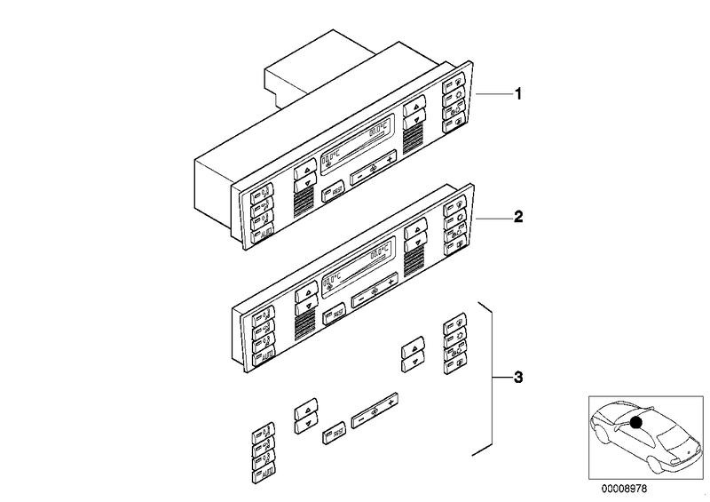 Bediening automatische airconditioning