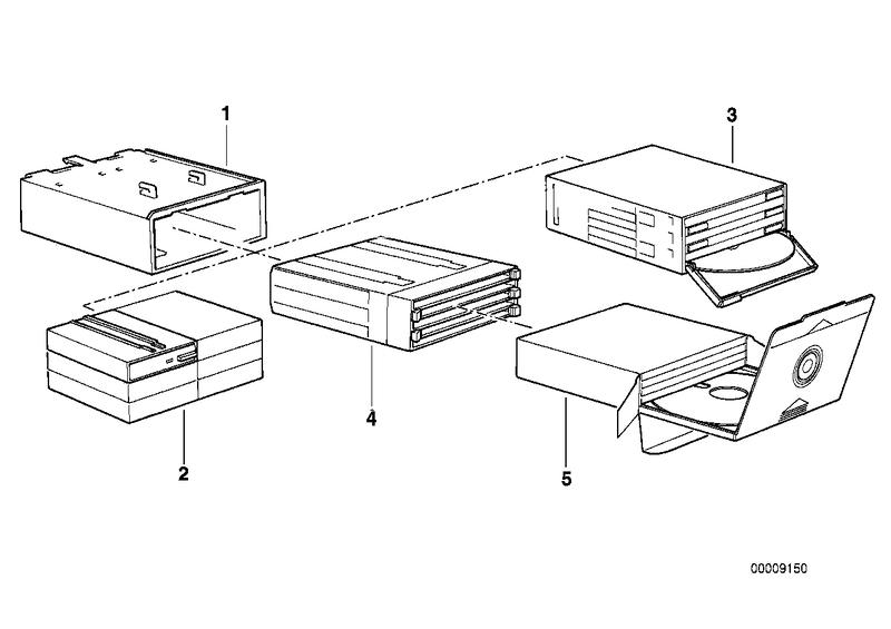 CD-box/cassette box in handschoenenkast.