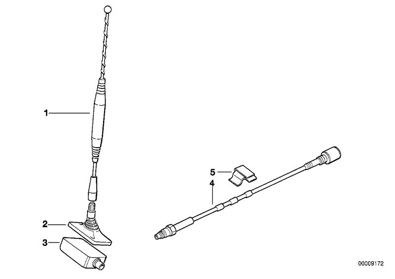 Onderdelen achterruit telefon antenne