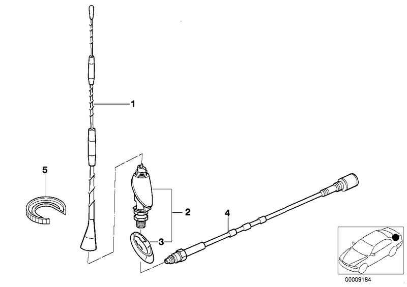 Onderdelen autotelefoon-antenne