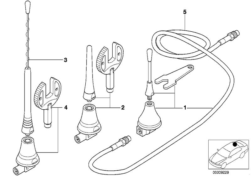 Onderdelen telefoondakantenne