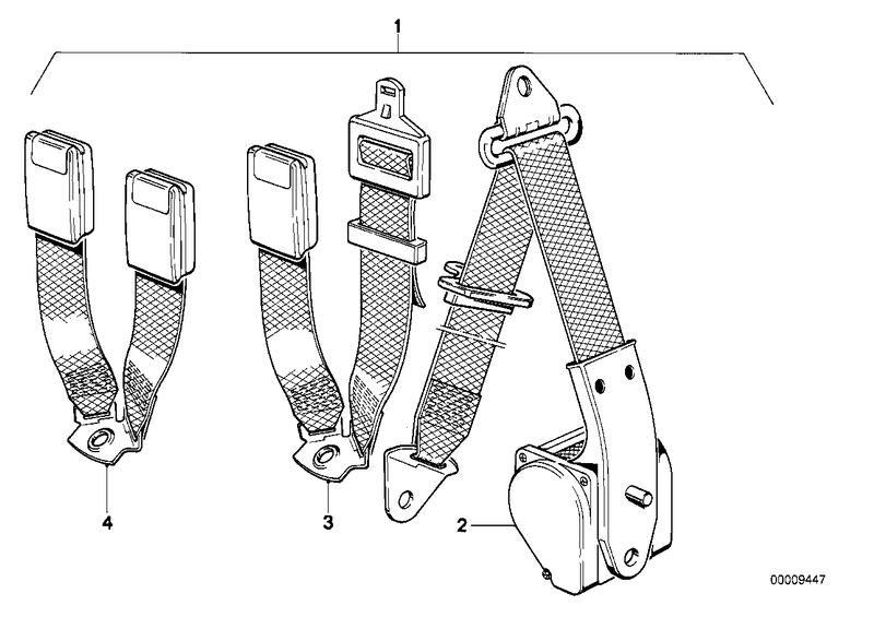 Veiligheidsriem achter, onderdelen